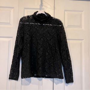 🍋 Nicki Nicole Miller Black Lace Top with Built in Camisole - XL